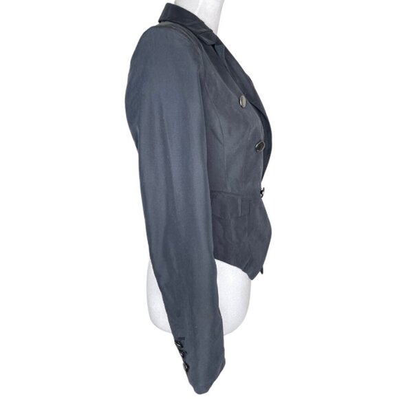 Guess Women's Artisian Blazer Black Pin Stripe Metallic Buttons Size 4 - Picture 4 of 9